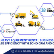 Increase efficiency in your heavy equipment rental business with Zoho CRM and Creator. Streamline operations, automate tasks & enhance customer relations.