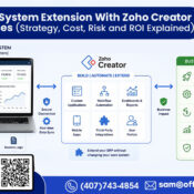 Modernize legacy ERP systems with Zoho Creator using low-code ERP extension strategy focused on cost reduction, lower risk, automation, and faster ROI.