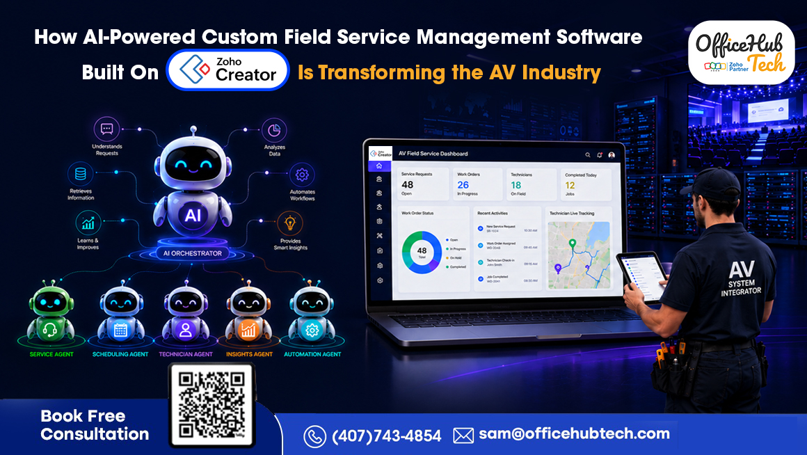 How AI-Powered Custom Field Service Management Software Built on Zoho Creator Is Transforming the AV Industry