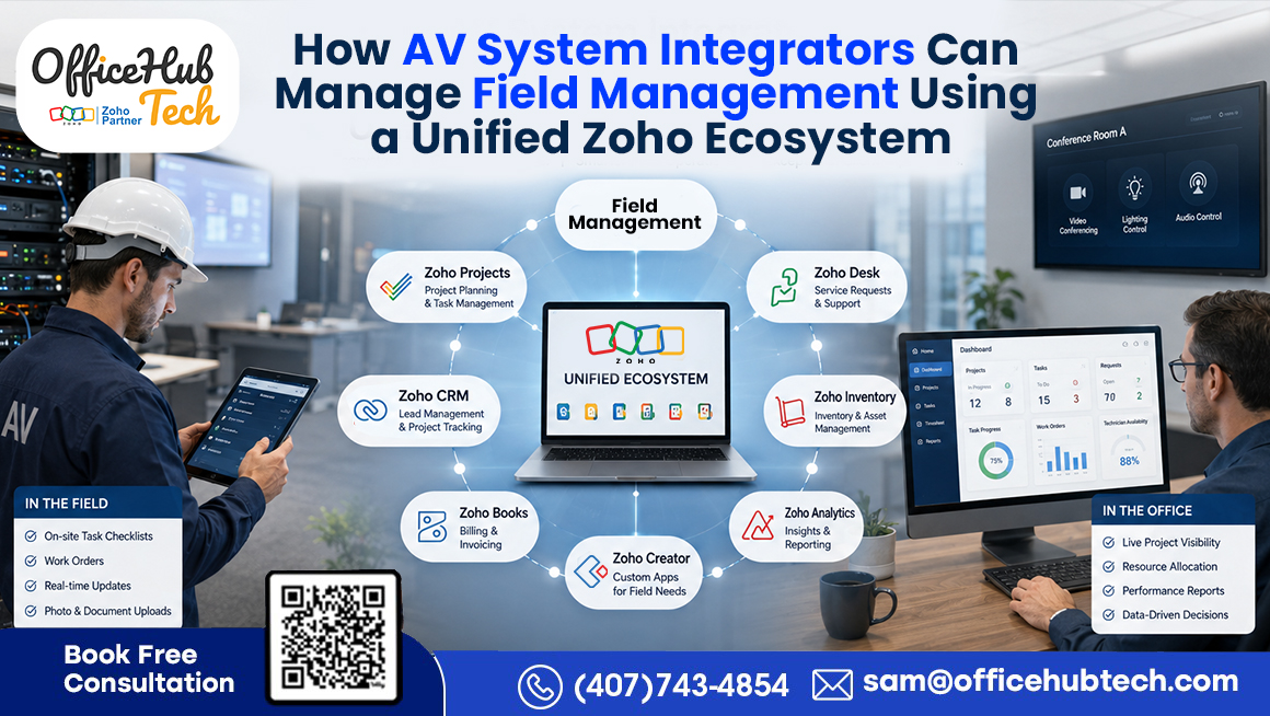 How AV System Integrators Can Manage Field Management Using a Unified Zoho Ecosystem