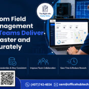 Custom field assist management software for AV teams with a Zoho Creator dashboard for project tracking, field operations, and work order management.